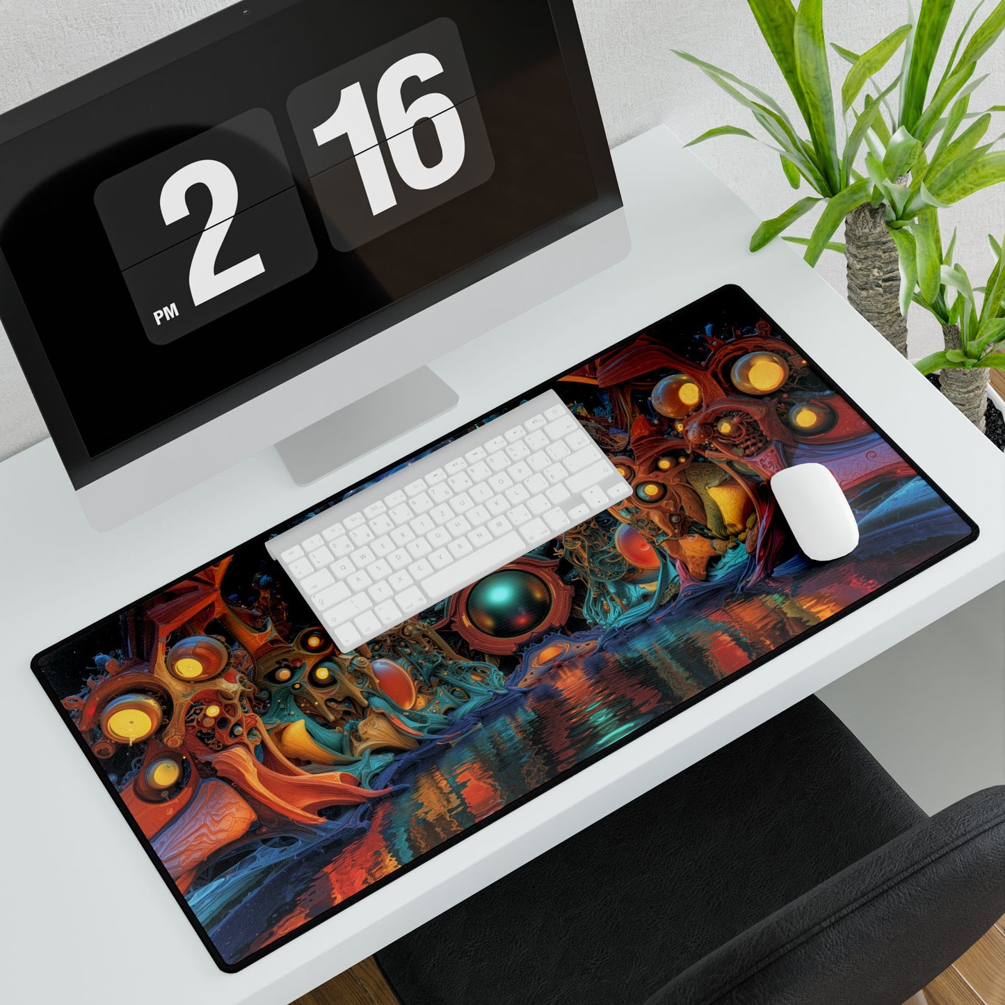 Ethereal Gate of Radiant Orbs - Desk Mat