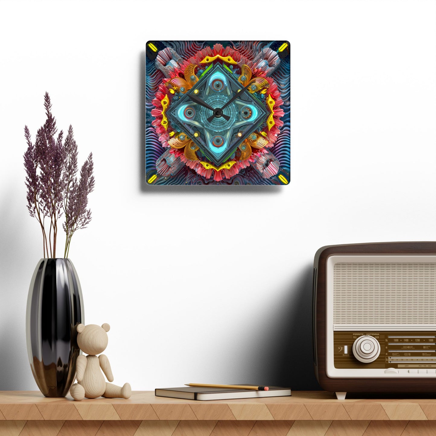 Prismatic Vortex of Radiant Symmetry - Wall Clock