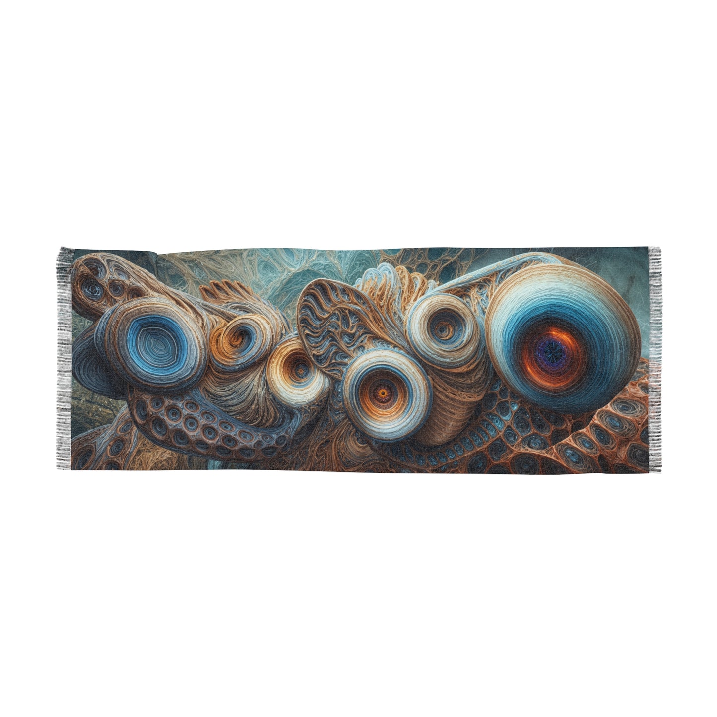 Celestial Whorls of Azure Dreams - Light Scarf