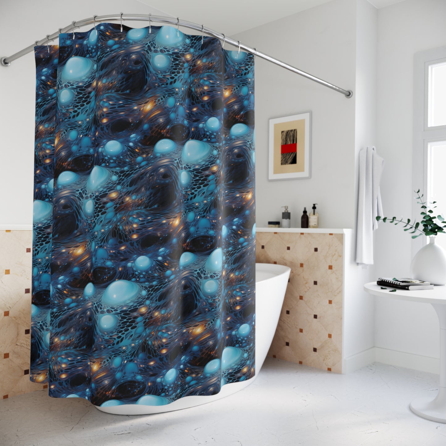 Azure Veil of Lumina - Shower Curtain
