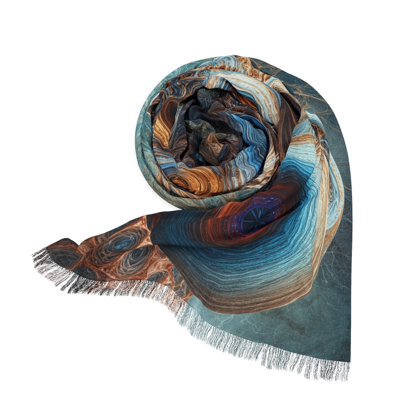 Celestial Whorls of Azure Dreams - Light Scarf
