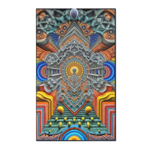 Celestial Mandala of Vibrant Echoes - Area Rug