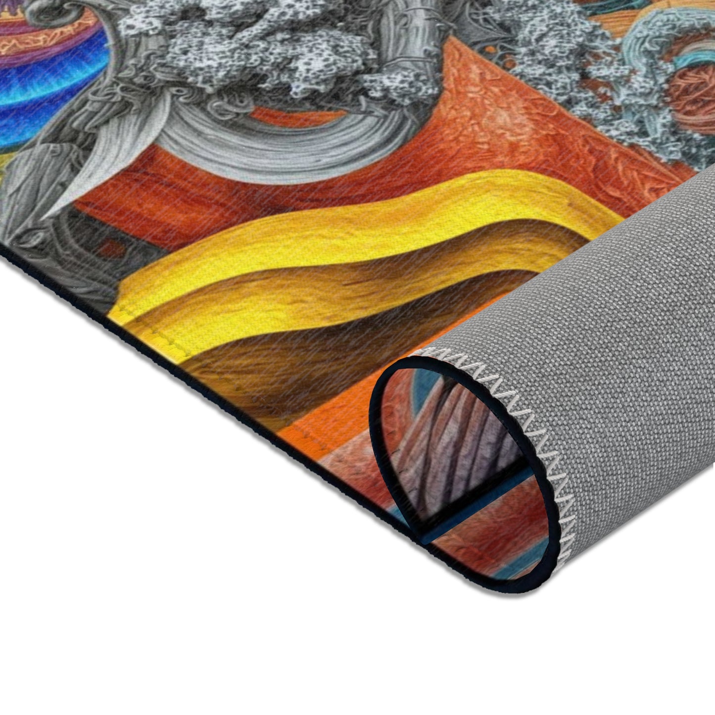 Celestial Mandala of Vibrant Echoes - Area Rug
