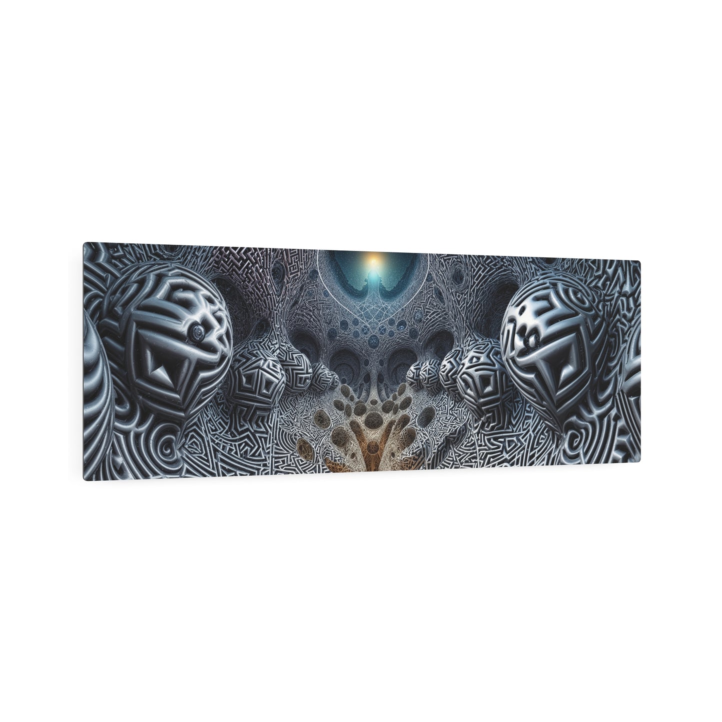 Echoes Through Obsidian Nexus - Metal Print