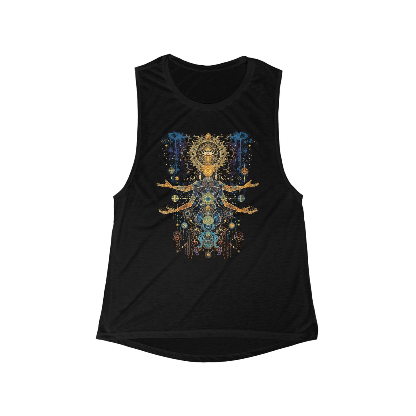 Ethereal Mandala of Awakening - Women's Flowy Scoop Tank Top