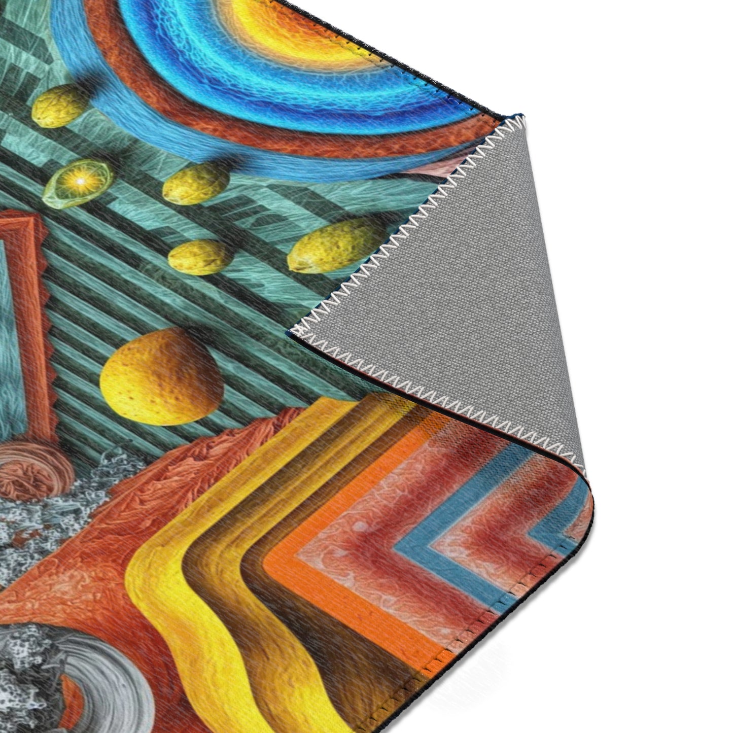 Celestial Mandala of Vibrant Echoes - Area Rug