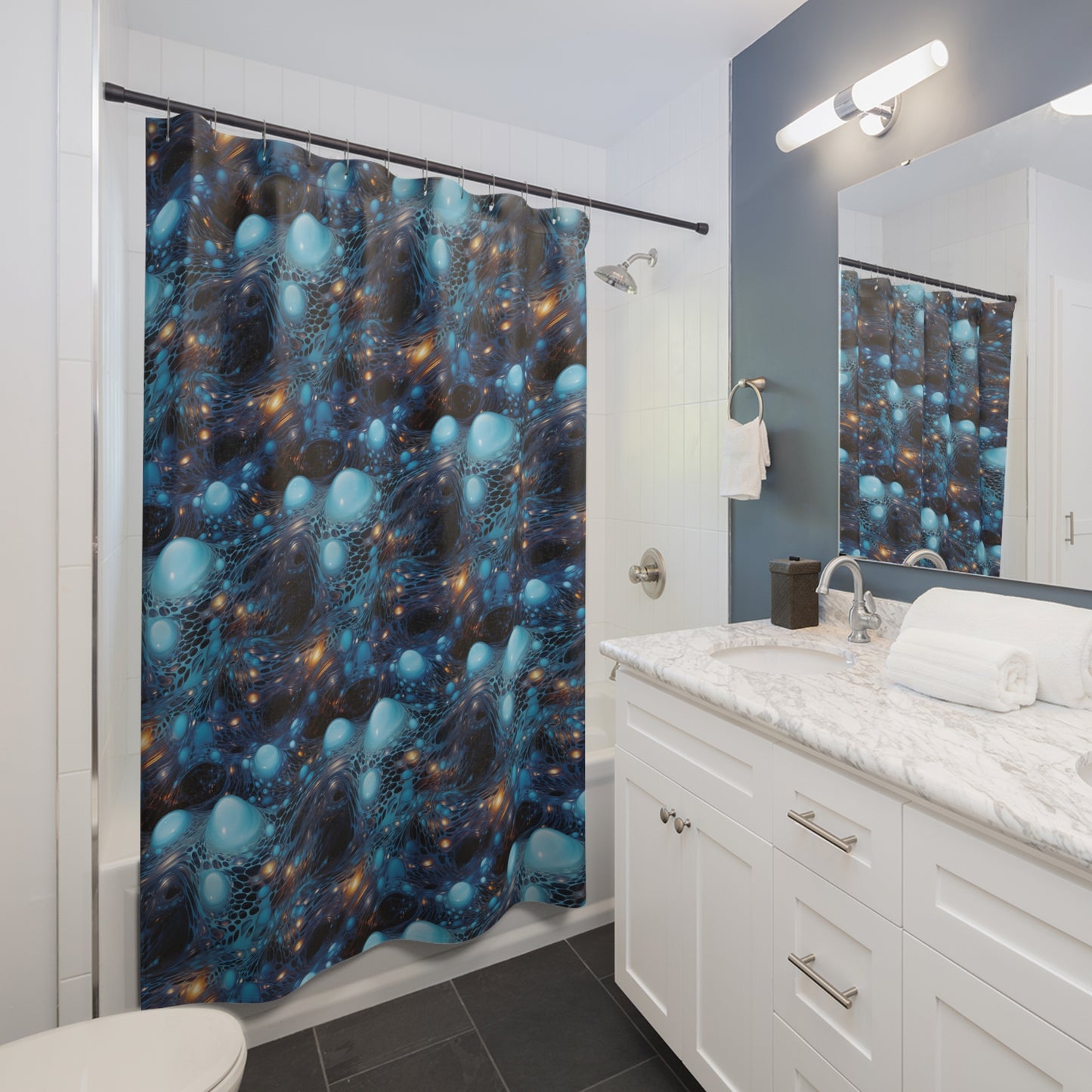 Azure Veil of Lumina - Shower Curtain