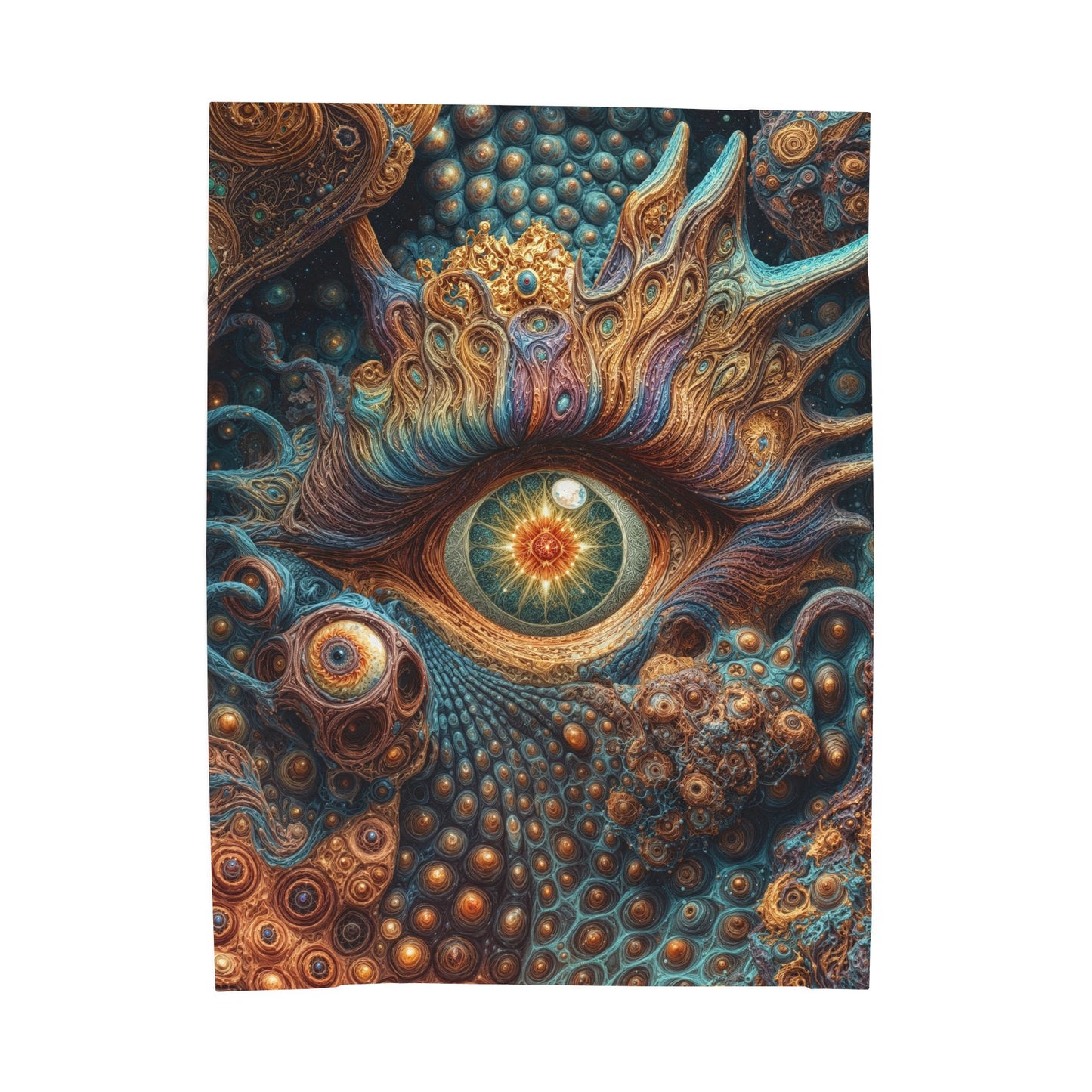 Eye of the Eternal Bloom - Velveteen Plush Blanket