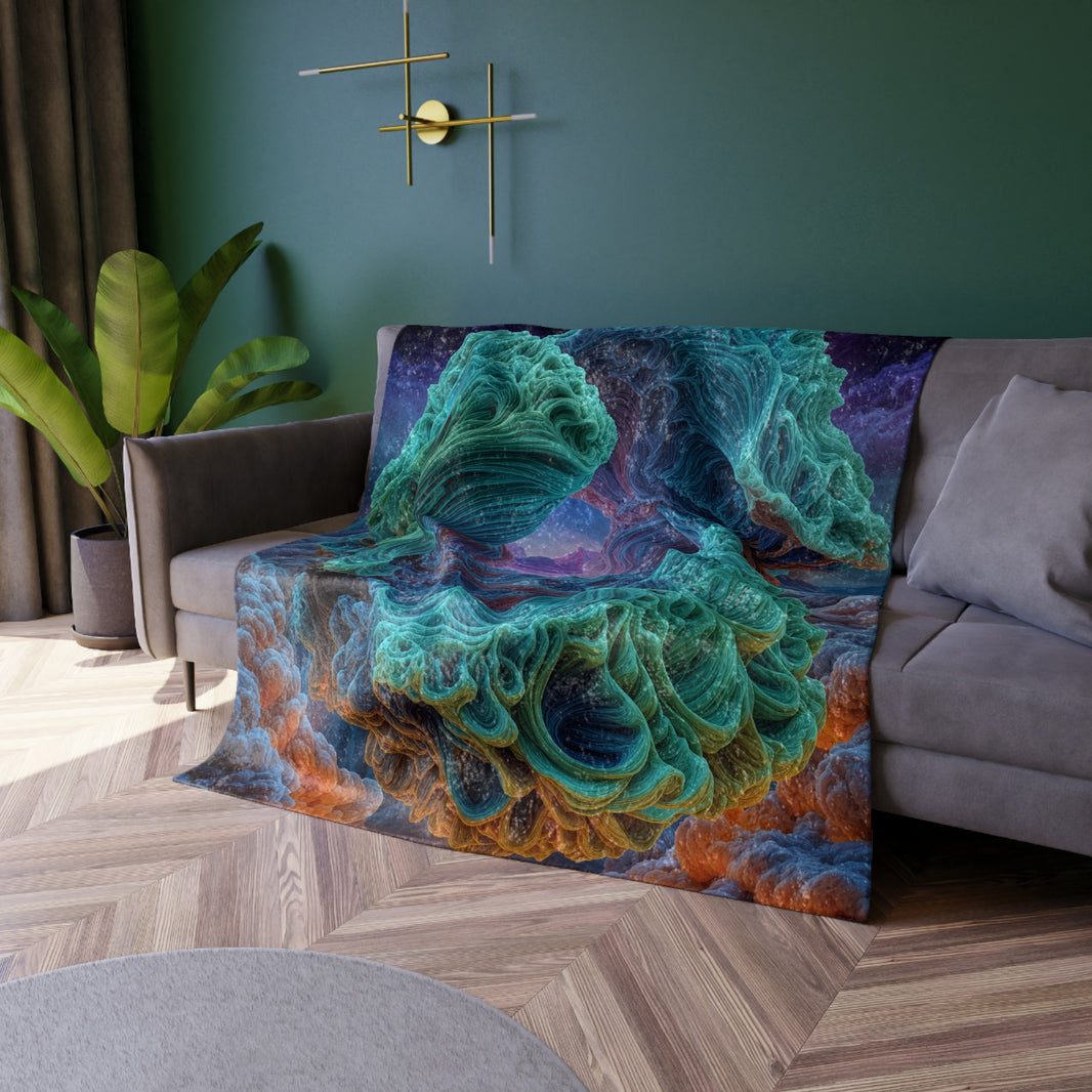 Eclipse of the Luminous Veil - Crushed Velvet Blanket