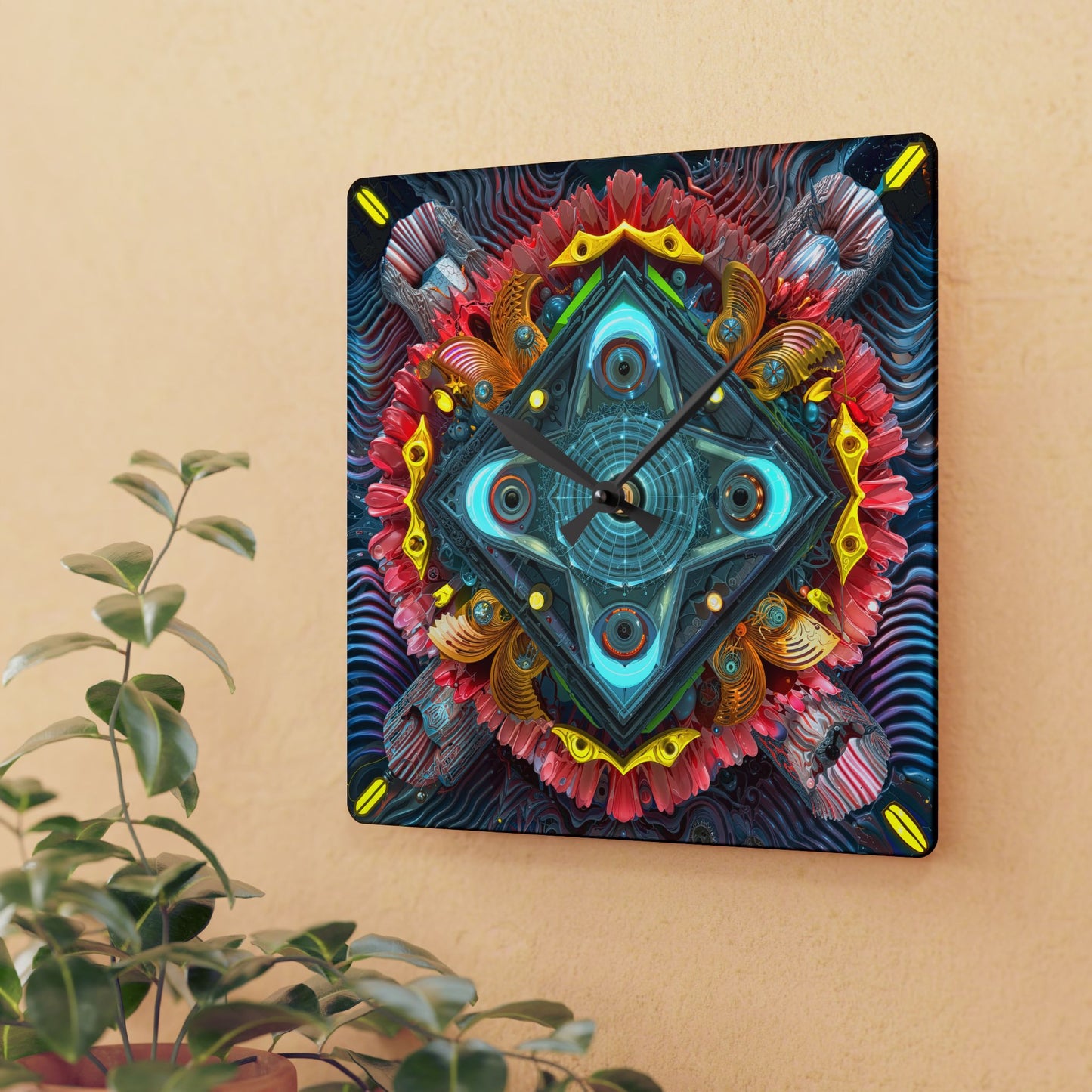 Prismatic Vortex of Radiant Symmetry - Wall Clock