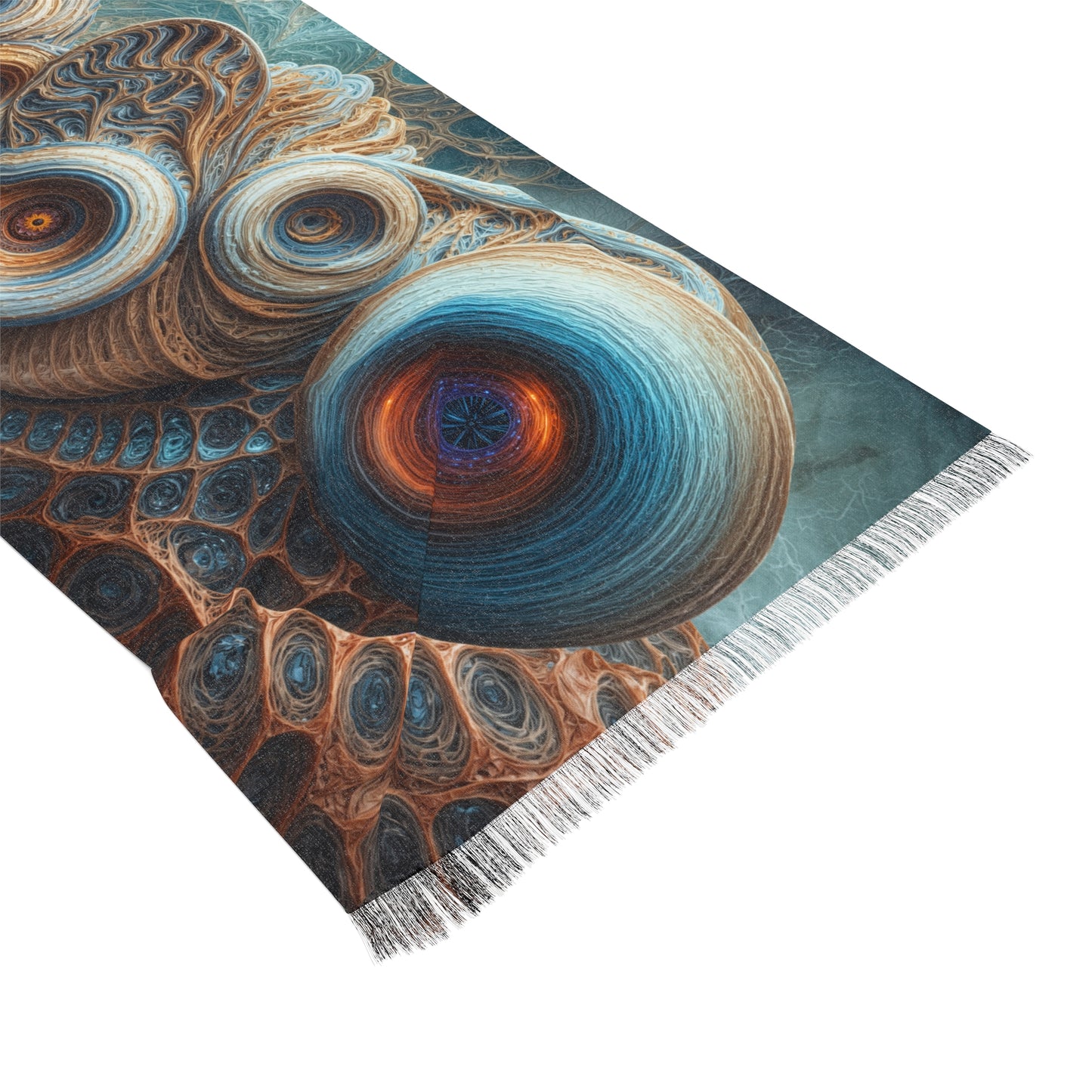 Celestial Whorls of Azure Dreams - Light Scarf