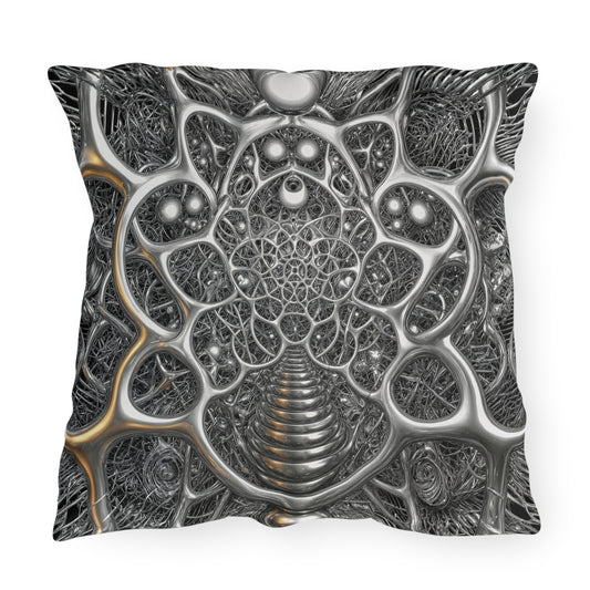 Luminous Web of Cosmic Echoes - Outdoor Pillow