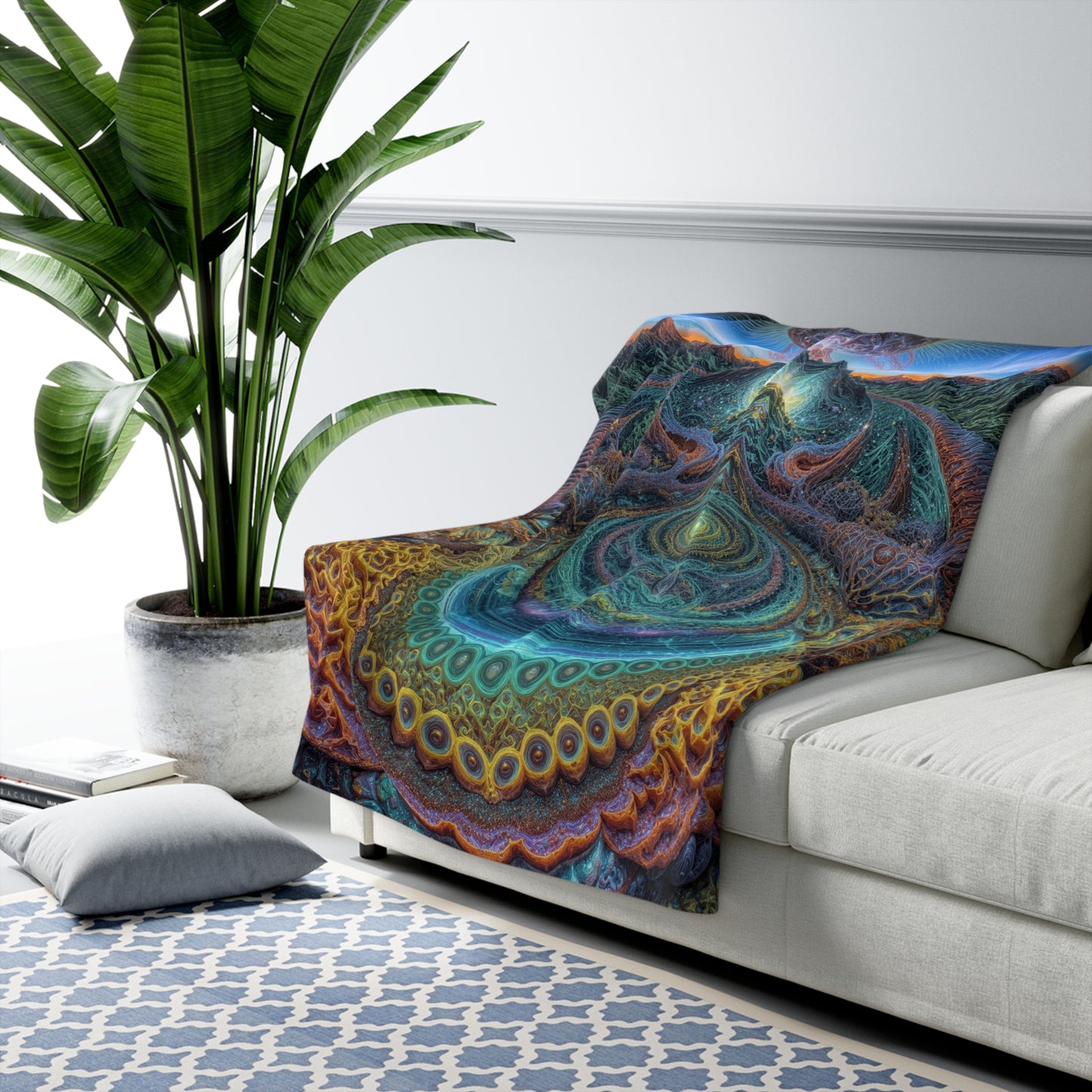 Sanctuary of the Shattered Sky - Sherpa Fleece Blanket