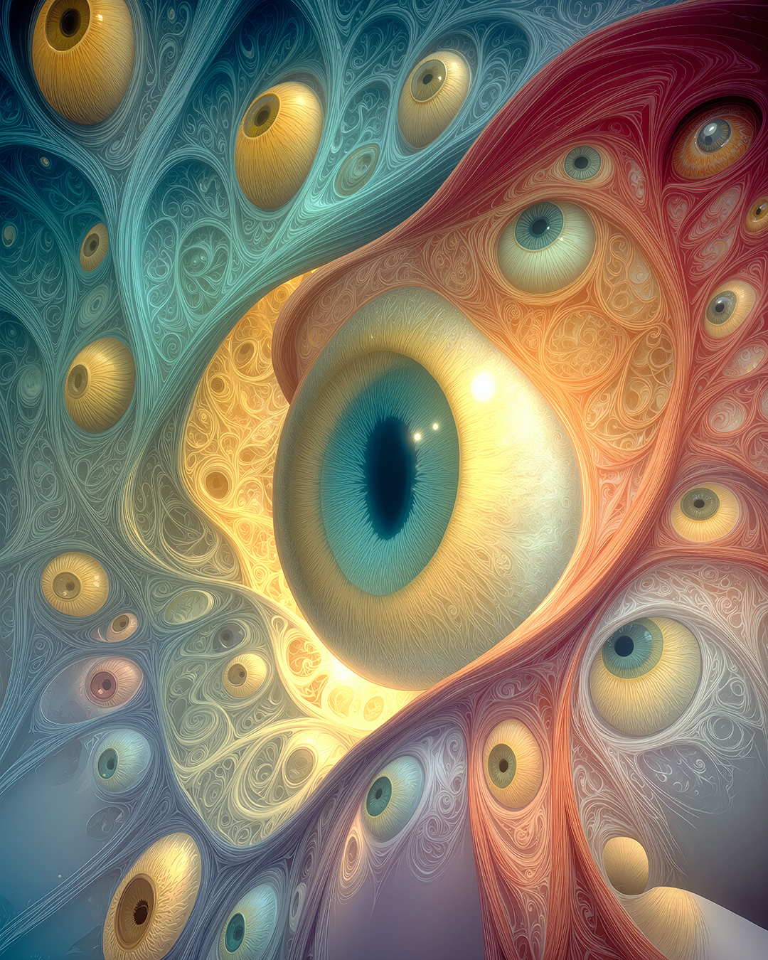 Artwork detail only — A Chorus of Seeing by DMTPORTAL; 24 × 32 inch framed edition