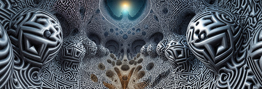 Echoes Through Obsidian Nexus - Metal Print