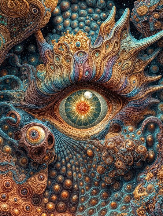 Eye of the Eternal Bloom - Velveteen Plush Blanket