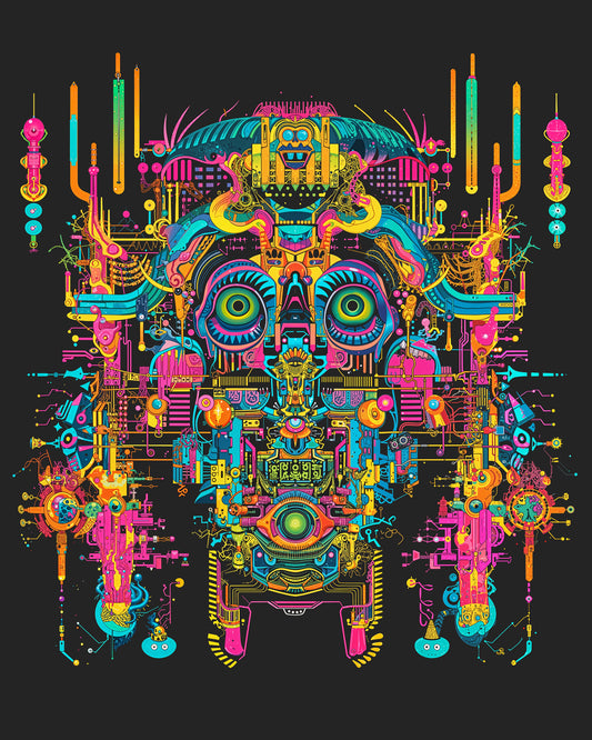 Neon Totem of Circuitry - Drop Shoulder Sweatshirt (Unisex)