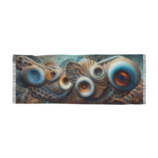 Celestial Whorls of Azure Dreams - Light Scarf