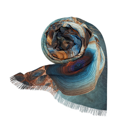 Celestial Whorls of Azure Dreams - Light Scarf