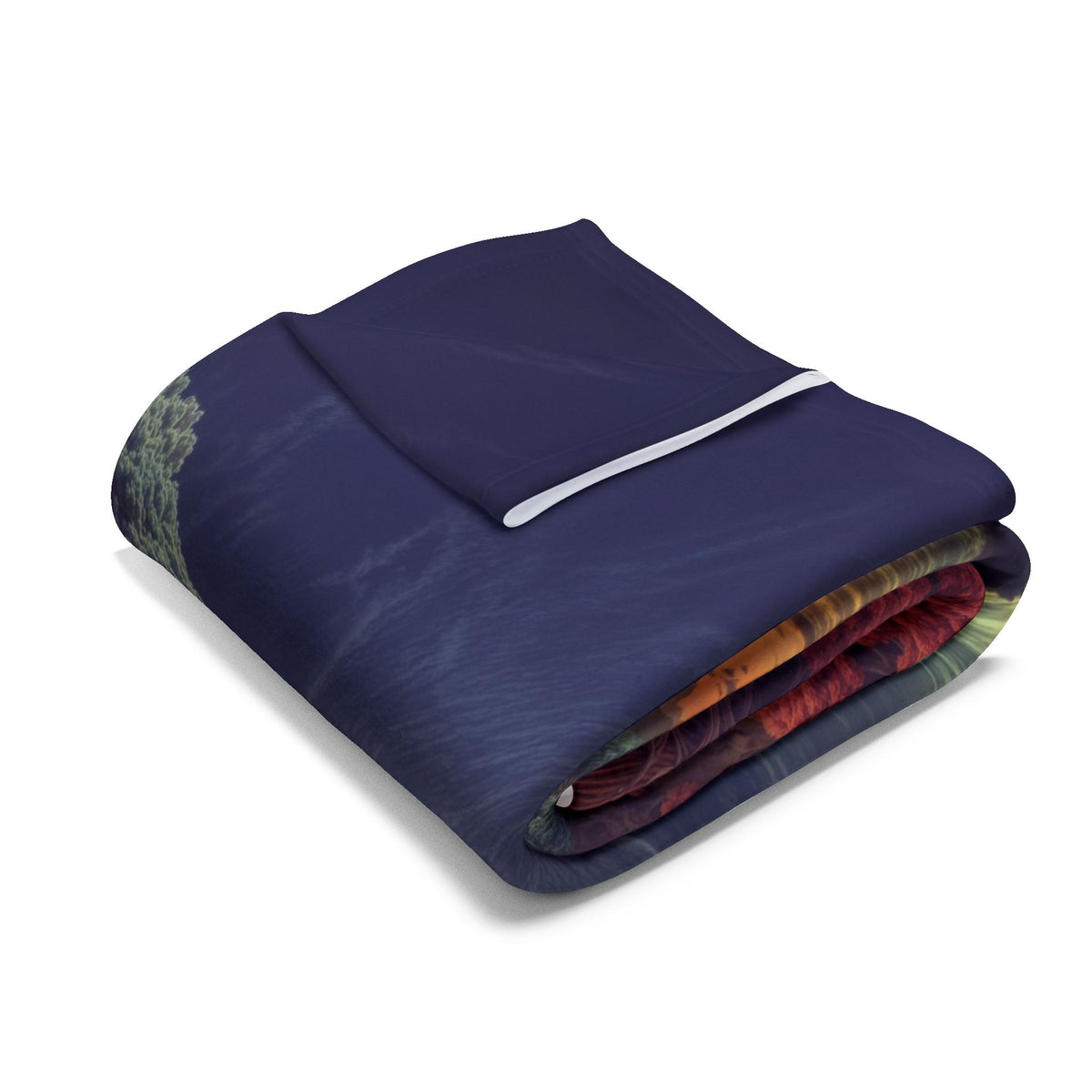 The Quiet Architecture of Becoming — Arctic Fleece Blanket, 60 × 80 in — luminous lattice trees and a winding river