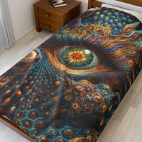 Eye of the Eternal Bloom - Velveteen Plush Blanket
