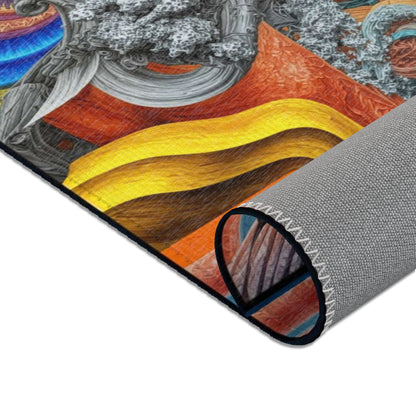 Celestial Mandala of Vibrant Echoes - Area Rug