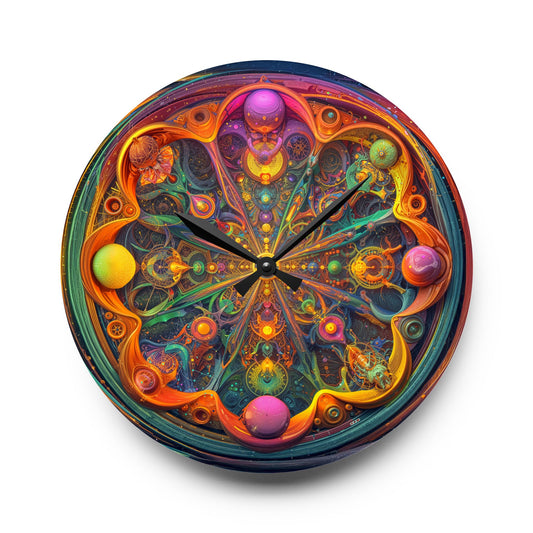 Celestial Mandala of Radiance - Wall Clock