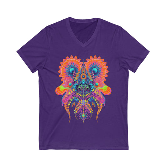 Luminous Tapestry of Vibrance - V-Neck Tee (Unisex)