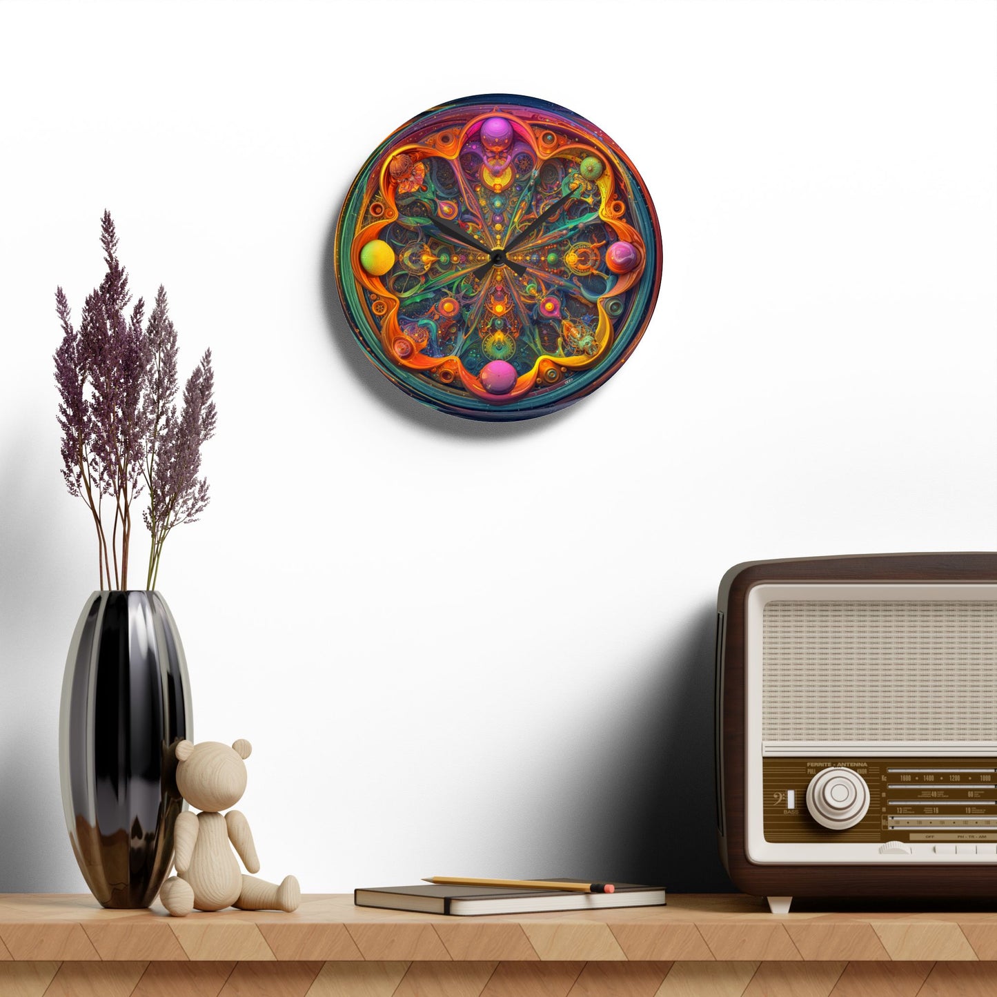 Celestial Mandala of Radiance - Wall Clock