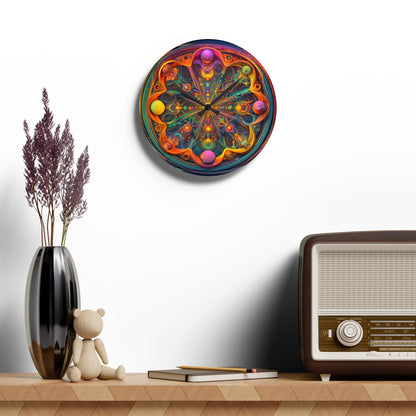 Celestial Mandala of Radiance - Wall Clock