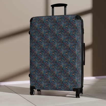 Crimson Labyrinth of Echoes - Large Suitcase