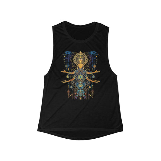 Ethereal Mandala of Awakening - Women's Flowy Scoop Tank Top