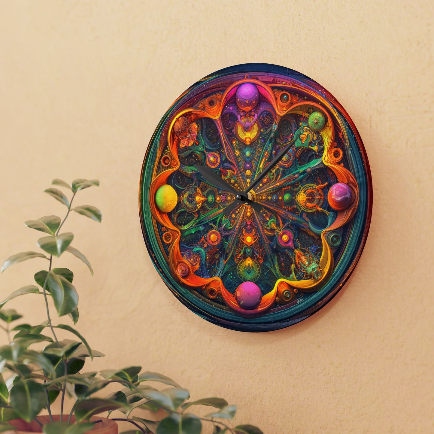 Celestial Mandala of Radiance - Wall Clock
