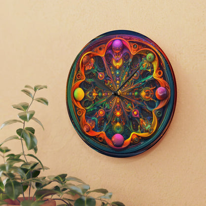 Celestial Mandala of Radiance - Wall Clock