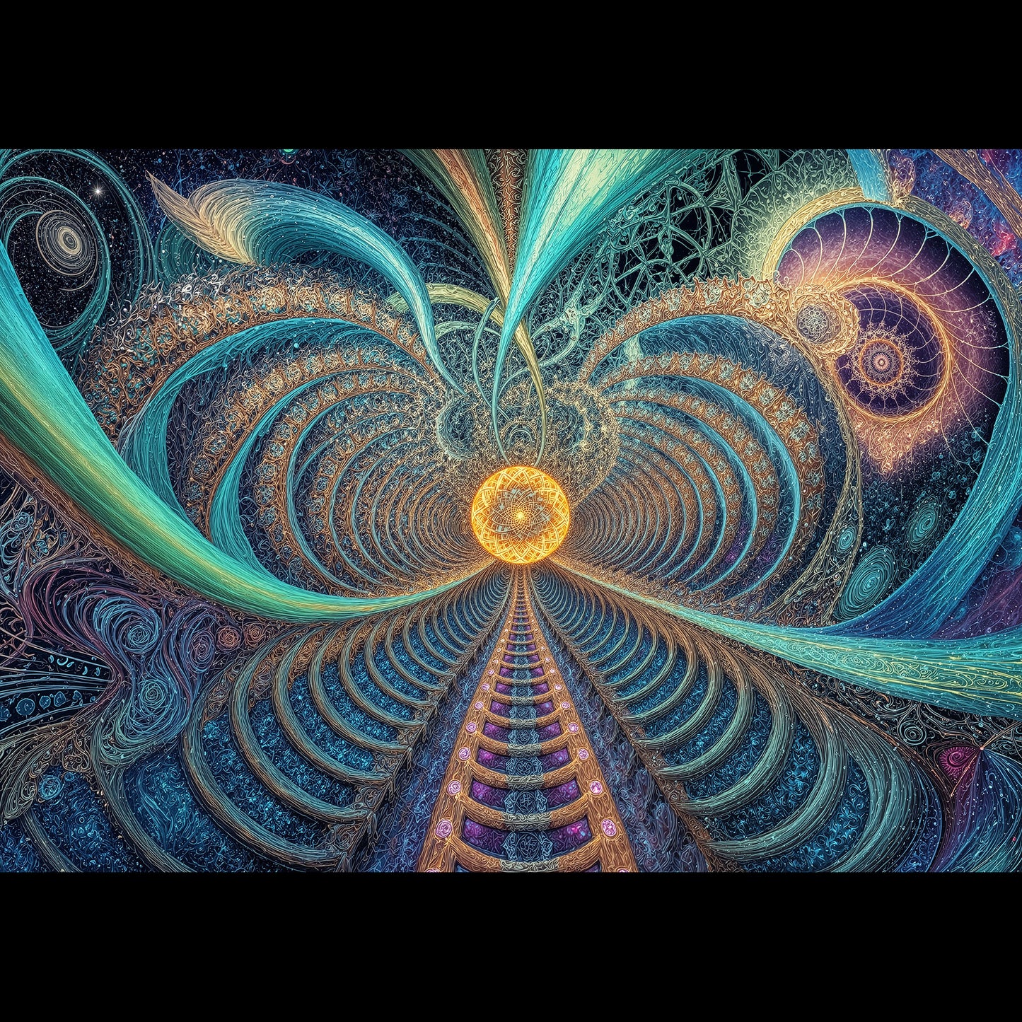 Ecliptic Passage of Celestial Spirals - Outdoor Rug
