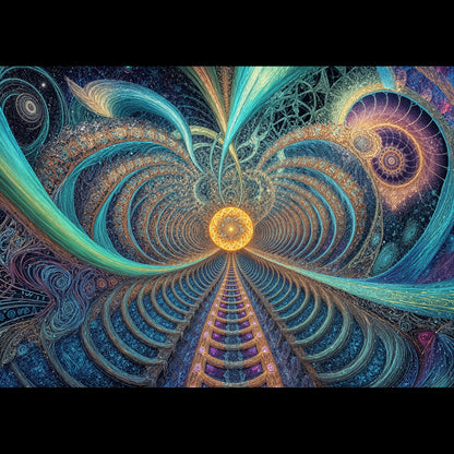 Ecliptic Passage of Celestial Spirals - Outdoor Rug
