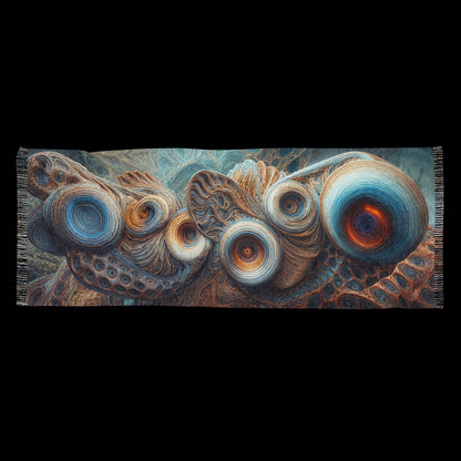 Celestial Whorls of Azure Dreams - Light Scarf