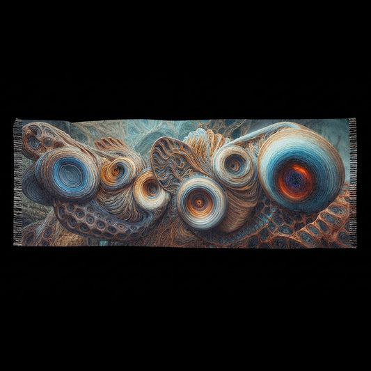 Celestial Whorls of Azure Dreams - Light Scarf