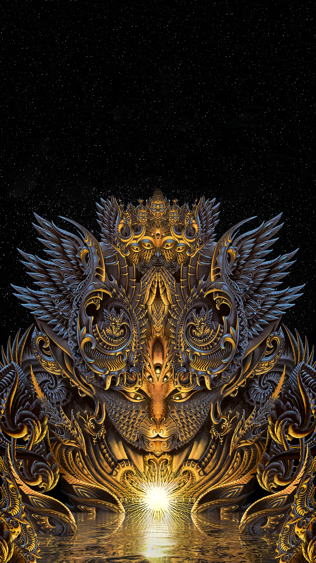 Full Frontal Fractal Feline by Firelight