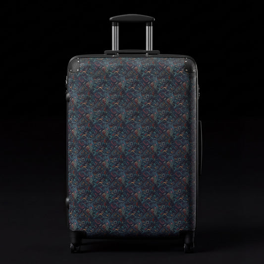 Crimson Labyrinth of Echoes - Large Suitcase