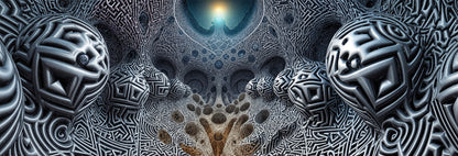 Echoes Through Obsidian Nexus - Metal Print