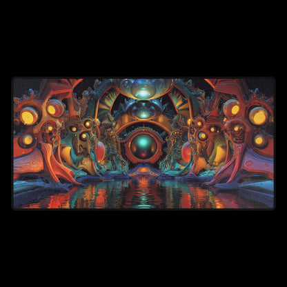 Ethereal Gate of Radiant Orbs - Desk Mat