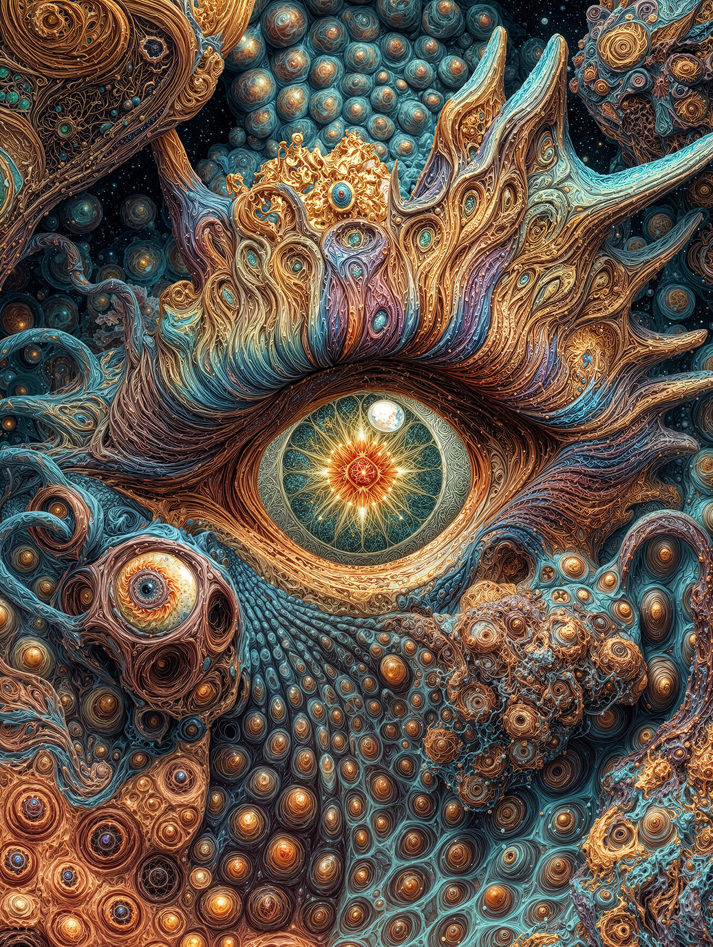 Eye of the Eternal Bloom - Velveteen Plush Blanket