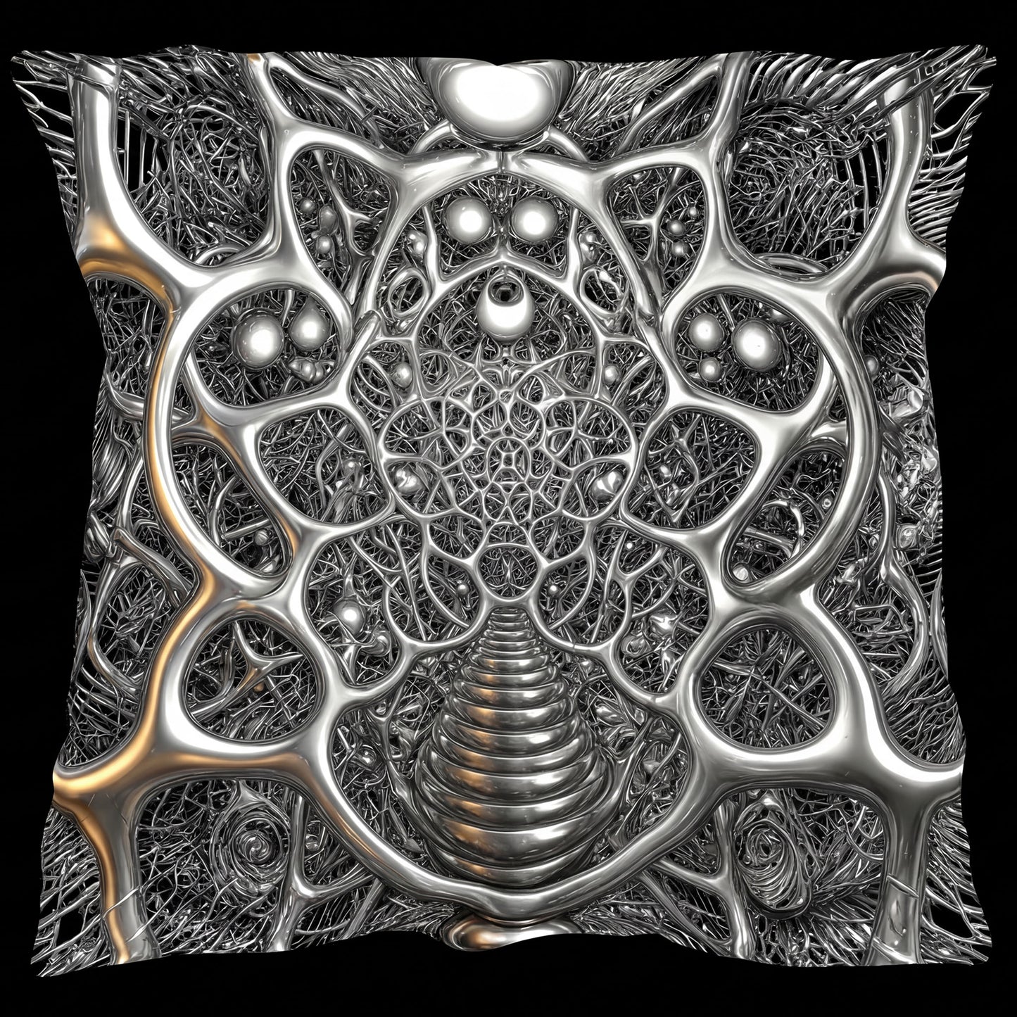 Luminous Web of Cosmic Echoes - Outdoor Pillow